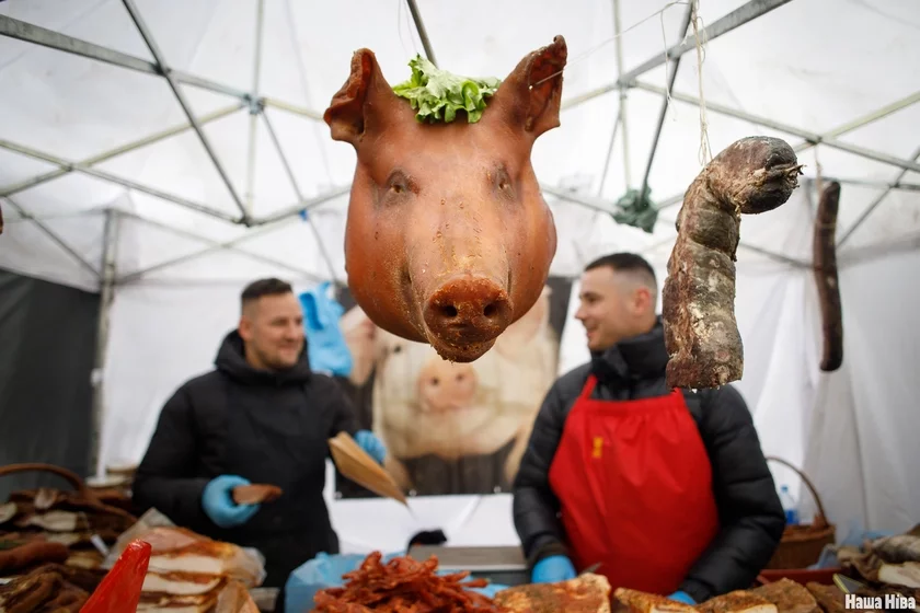 sausages and ham pork