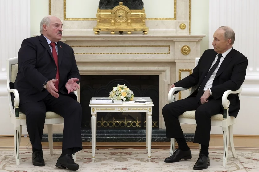 Alaksandr Łukašenka i Uładzimir Pucin Aleksandr Łukašienko i Vładimir Putin Alexander Lukashenko and Vladimir Putin 