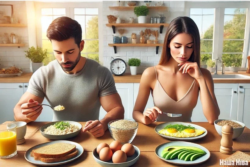 Men and women need different breakfast foods to lose weight Мужчинам и женщинам нужны разные продукты для завтрака, чтобы похудеть Для пахудзення мужчынам і жанчынам патрэбны розныя прадукты на сняданак 