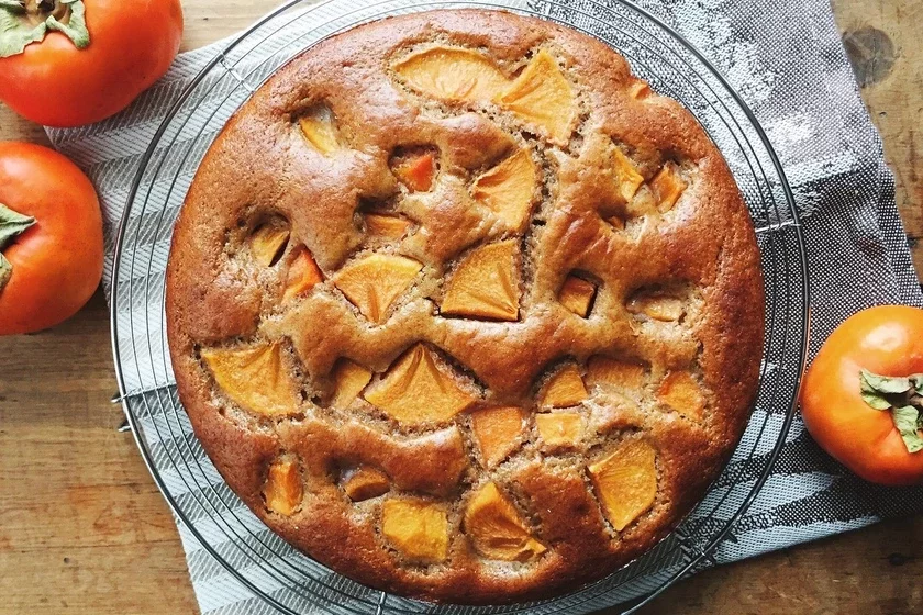 Spiced persimmon cake